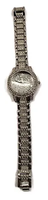 Sale Photo Thumbnail #179: Silver Colored VERY JEWELED BAND & DIAL WATCH with BAND: (Jeweled Clear Stones Segments 8") DIAL: (1¼" Silver Tone with Jeweled Surround + Round) BATTERY: Button 20 mm  *EXTRA BATTERY INCL.*
ALL ITEMS SHIPPED FREE