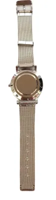 Colorful "FLAT STONES" WATCH with BAND: (Flexible Metal "MESH" Silver Tone 9") DIAL: (1½" Stones + ROUND)...