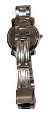 "UNADORNED SIMPLICITY DIAL" WATCH with BAND: (Marked - "Stainless Steel" Metal-Style - SNAP-OVER CLASP (2½"...