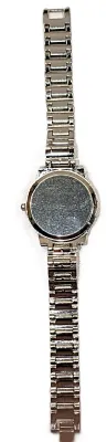 Sale Photo Thumbnail #180: Silver Colored VERY JEWELED BAND & DIAL WATCH with BAND: (Jeweled Clear Stones Segments 8") DIAL: (1¼" Silver Tone with Jeweled Surround + Round) BATTERY: Button 20 mm  *EXTRA BATTERY INCL.*
ALL ITEMS SHIPPED FREE