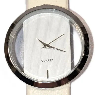Sale Photo Thumbnail #141: WHITE "CLEAR DIAL" WATCH with BAND: (White/Faux Leather 8¾") DIAL: (2"  CLEAR + ROUND) BATTERY: Button 20 mm  *EXTRA BATTERY INCL.*
ALL ITEMS SHIPPED FREE