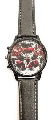 Sale Photo Thumbnail #106: RED & BLACK "SKULL" WATCH + Luminescent Hands-BAND: (Black 9" Faux Leather) DIAL: (1½" Black, Round, Black Edge) BATTERY: Button 20 mm  *EXTRA BATTERY INCL.*
ALL ITEMS SHIPPED FREE