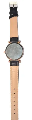 Sale Photo Thumbnail #246: "ROSE GOLD JEWELED STAR DIAL" WATCH with BAND: (Black / Faux Leather 9") DIAL: (1¼"   Jeweled Rose Gold Beveled Surround  + ROUND ) BATTERY: Button 20 mm  *EXTRA BATTERY INCL.*
ALL ITEMS SHIPPED FREE