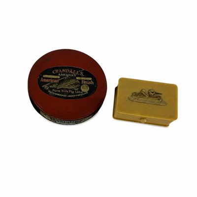 920 Vintage Fly Fishing Lot - Crandall's Ashaway Silk Fly Line Tin, and Small Yellow Box