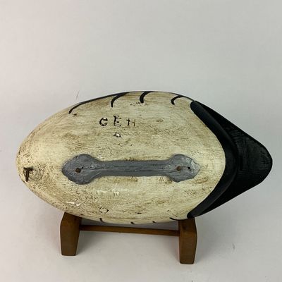 1022 Hand-Carved Common Goldeneye Drake Duck Decoy, Signed “CEH”