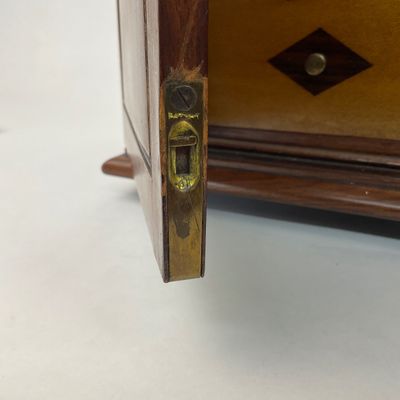 991 Antique Inlaid 5 Drawer Valuables Chest