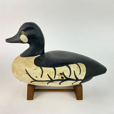1022 Hand-Carved Common Goldeneye Drake Duck Decoy, Signed “CEH”