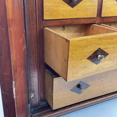 991 Antique Inlaid 5 Drawer Valuables Chest