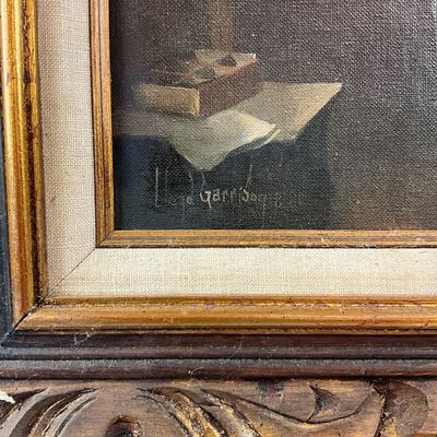 955 Framed Maritime "Model Ship builder " Painting by Llyod Garrison