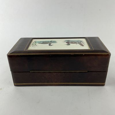 952 Decorated Duck Porcelain Pipe & Duck Wooden Box