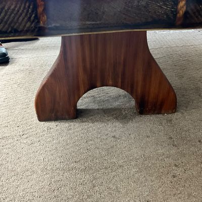 1015 S.S. Ernie Pyle 1945 Troop Ship Wood & Brass Coffee Table