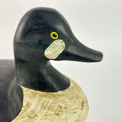 1022 Hand-Carved Common Goldeneye Drake Duck Decoy, Signed “CEH”