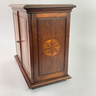991 Antique Inlaid 5 Drawer Valuables Chest