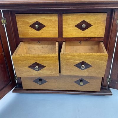 991 Antique Inlaid 5 Drawer Valuables Chest