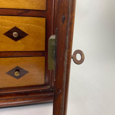 991 Antique Inlaid 5 Drawer Valuables Chest