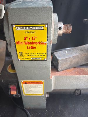 Central Machinery 8" x 12" mini woodworking lathe