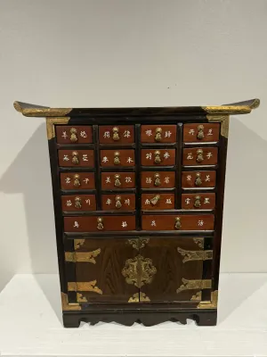Korean Style Apothecary Cabinet with 18 Drawers & Lower Cabinet