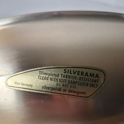 LOT 357K: Vintage MCM Silverama Dish, Teak Handled Set from Denmark, Royal Holland Pewter Set, Otagiri Hot Air Balloon Tray & More