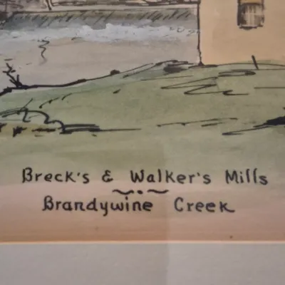 LOT 347L: Delaware Art by F.H. Jefferis-Rockford Tower Flower Market & Breck's & Walker's Mills Brandywine Creek