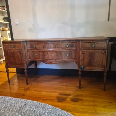 LOT 360D: Vintage Flame Mahogany Sideboard with Detailed Inlay