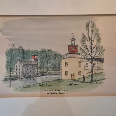 LOT 347L: Delaware Art by F.H. Jefferis-Rockford Tower Flower Market & Breck's & Walker's Mills Brandywine Creek