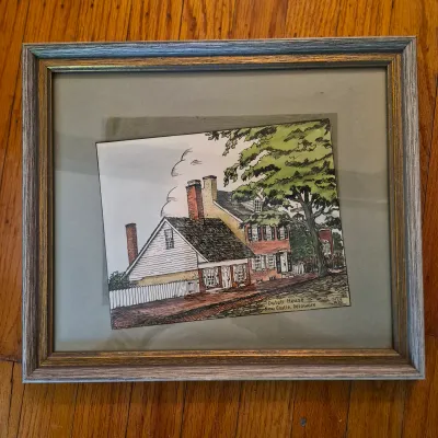 LOT 346L: New Castle Delaware Art by F.H. Jefferis-Dutch House & Packet Alley