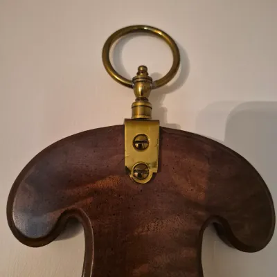 LOT 352L: Vintage Knob Creek Mahogany & Brass Mirrored Wall Sconce