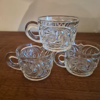 LOT 361D: Extra Large Glass Punch Bowl Set with Glass Ladle