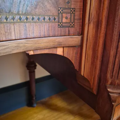 LOT 360D: Vintage Flame Mahogany Sideboard with Detailed Inlay