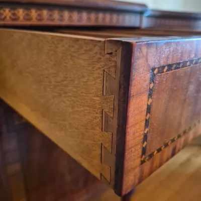 LOT 360D: Vintage Flame Mahogany Sideboard with Detailed Inlay