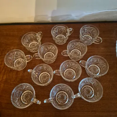 LOT 361D: Extra Large Glass Punch Bowl Set with Glass Ladle