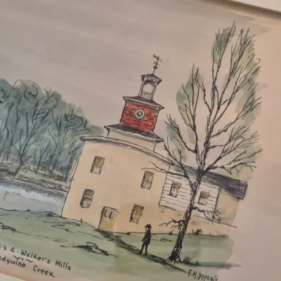 LOT 347L: Delaware Art by F.H. Jefferis-Rockford Tower Flower Market & Breck's & Walker's Mills Brandywine Creek