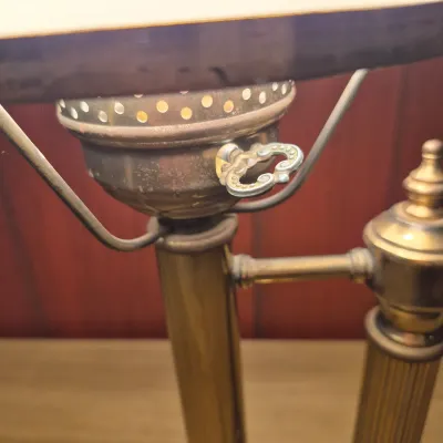 LOT 366B: Vintage Brass Student Table Lamp with Milk Glass Shade