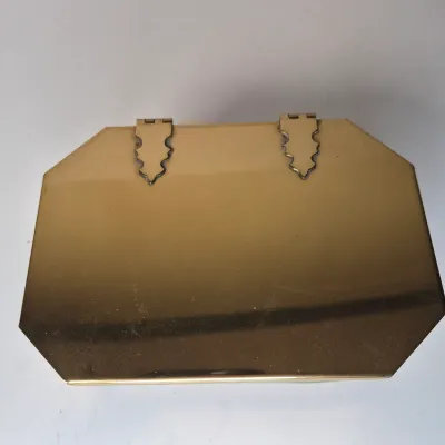 LOT 364D: Vintage Metal Toleware Trays, Folk Art Wall Hanging, Brass Box by Colony Metalsmiths of Virginia & More