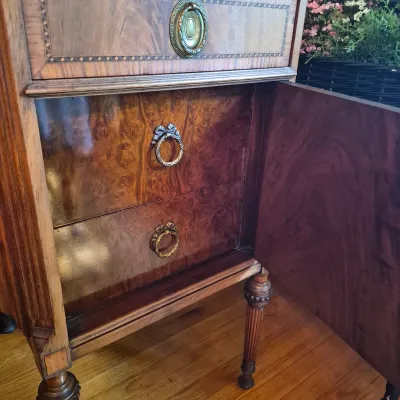 LOT 360D: Vintage Flame Mahogany Sideboard with Detailed Inlay