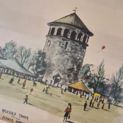 LOT 347L: Delaware Art by F.H. Jefferis-Rockford Tower Flower Market & Breck's & Walker's Mills Brandywine Creek