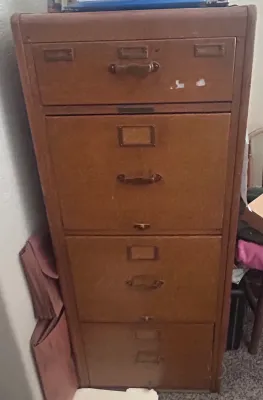 F vintage filing cabinet