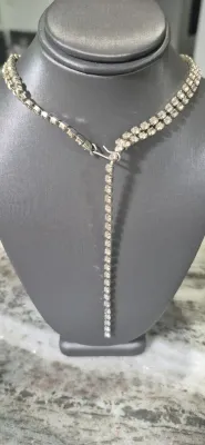 Rhinestone Necklace 2 rows to single row & Expandable bracelet 3 rows