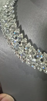 Rhinestone set ~ cuff bedazzled & Necklace with 3 strands Rhinestones