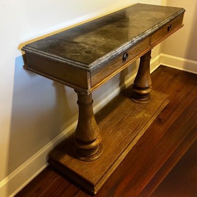 Arhaus Balustrade-Style Stone Top Console Table