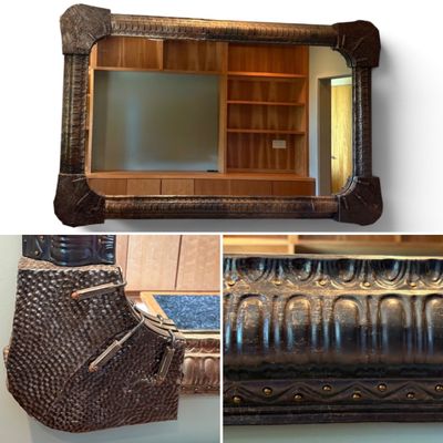 Large Artisan Repousse Mirror