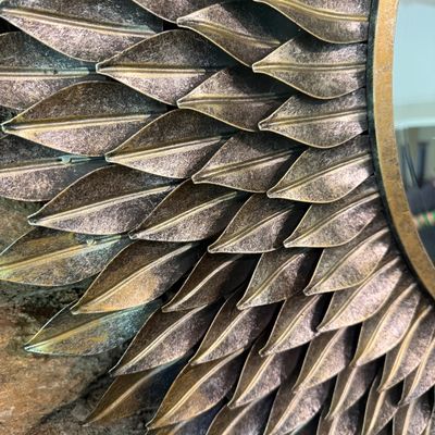 Metal Leaf Circular Mirror (D-BM)