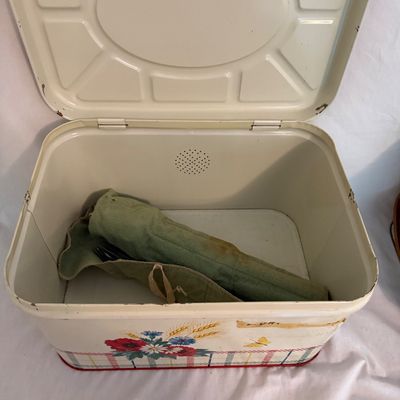 Two Tin Picnic Baskets and Utensils (BR2-BM)