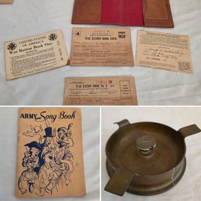 WW II Artillery Shell Trench Art & Other Memorabilia (LR-JS)