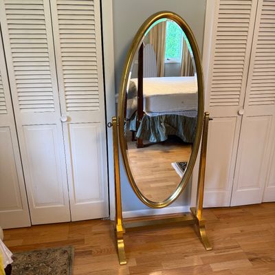 Gilded Oval Floor Mirror (BR1-BM)