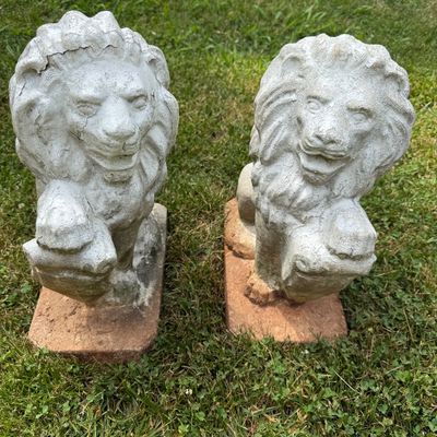 Four Concrete Lion Statues (BP-BM)