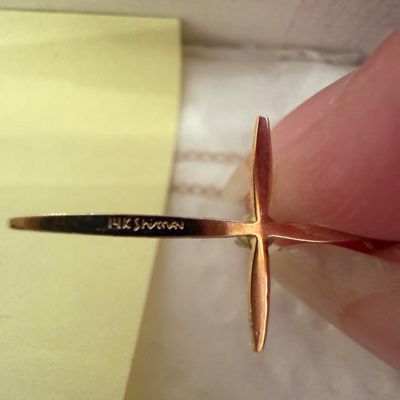 Two 14K Gold Cross Pendants & Chains (ST-SS)