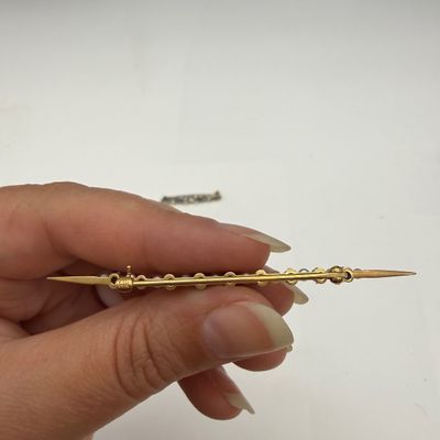 14k Pins, Trifari Brooches, with 10K Chain and More (ST-BM)