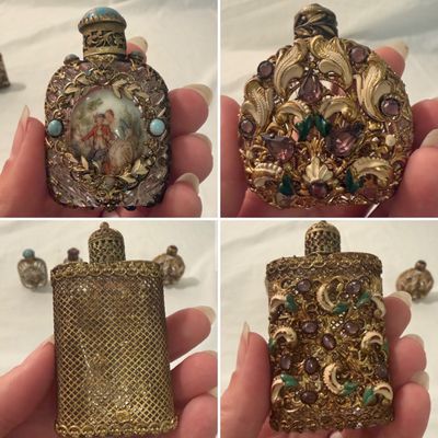 Petite Jeweled Caged Perfume Bottles (BR2-BM)