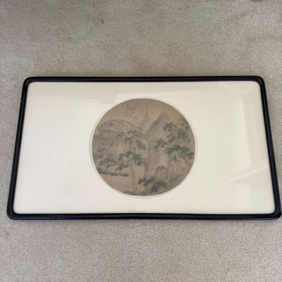 Framed Circular Silk Art (BR2-BM)